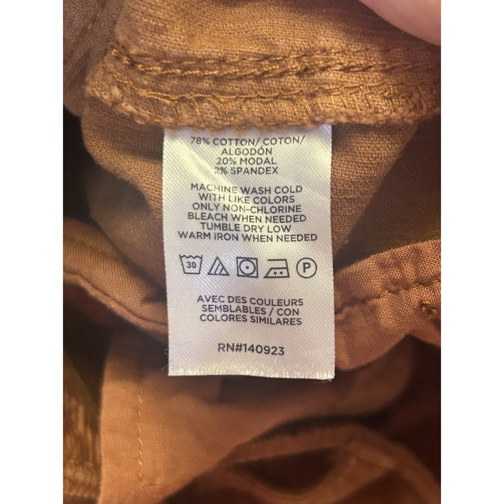 Loft Palmer Wide Leg Women's Pants Size 4 Tan Brown Corduroy High Rise Stretch - Picture 8 of 9